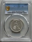 1890 Seated Liberty Quarter--PCGS AU58-- Stunning Coin--Tough Date