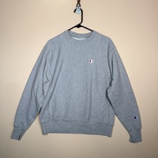 Champion Reverse Weave Crew Neck Sweatshirt Grey Men's Size Medium M