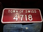Vintage Town Of Swiss Embossed Address Metal Sign For Emergency Responders 20x8