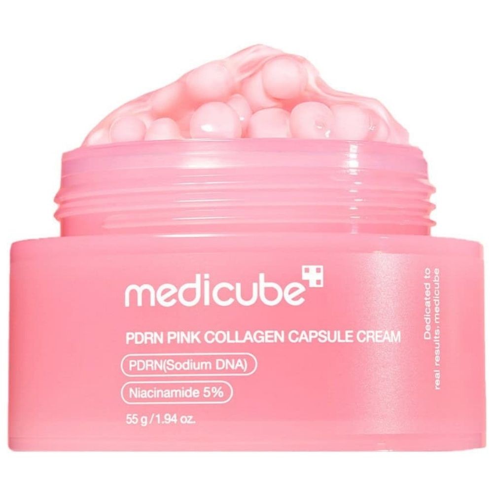 Medicube Salmon Dna Pdrn Pink Collagen Capsule Cream Face Moisturizer | Lightweight Moisturizing Cream | Pdrn Niacinamide For Uneven Skin Tone Glow - Image 3