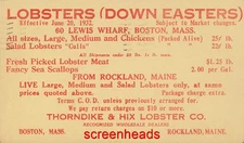 1932 ADVERTISING POSTAL CARD "Thorndike & Hix Lobster Co." ROCKLAND MAINE