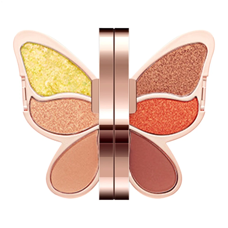 Butterfly Eye Shadow Palette 6 Colors Makeup Eyeshadow Waterproof Eye Shadow - Image 3 of 4