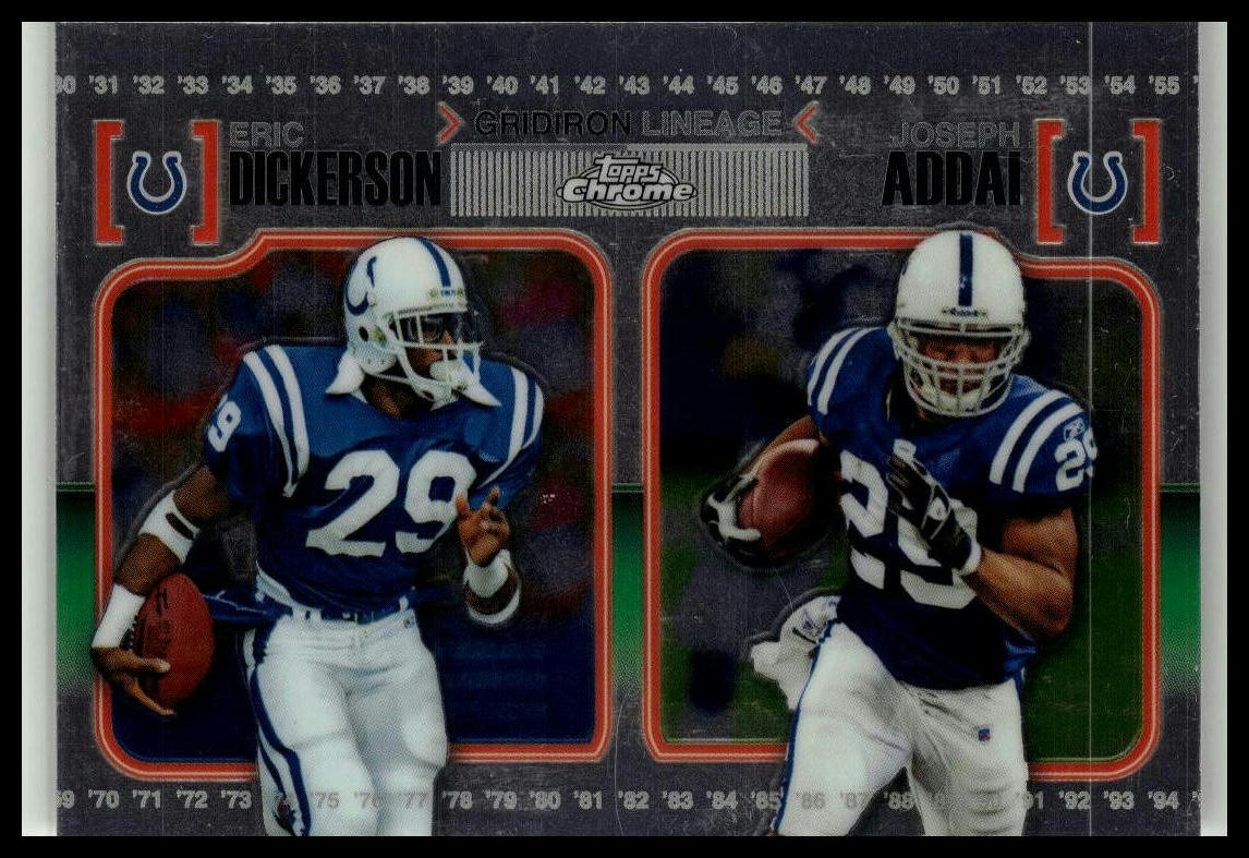 Eric Dickerson / Joseph Addai 2010 Topps Chrome Gridiron Lineage #CGL-DA Colts