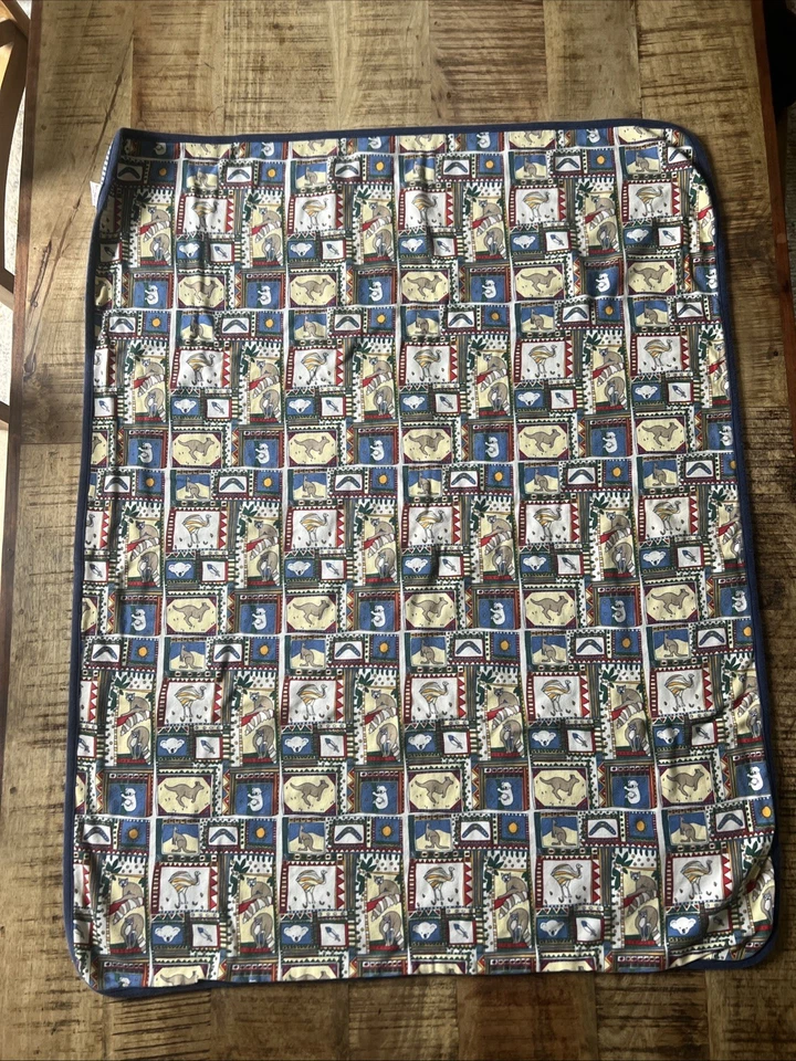 Vintage 1998 Gymboree Australian Kangaroo Koala Outback Baby Blanket HTF - Image 2 of 4
