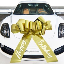 Happy Birthday Car Bow,30 Inch Big Bow for car,new Metallic Gold