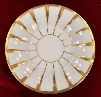Furstenberg Grecque Athena Coffee Tea Saucer Bavaria White Gold 1966-2006 (O)