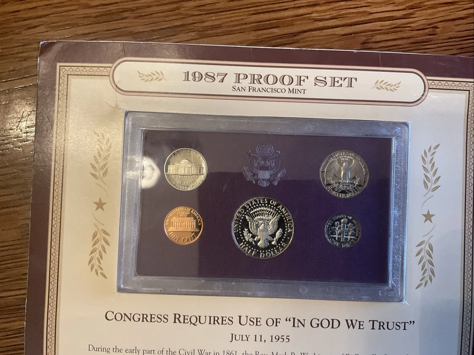 1987 San Francisco Mint Proof Set with Historic 1955 IN GOD WE TRUST - Image 2 of 4