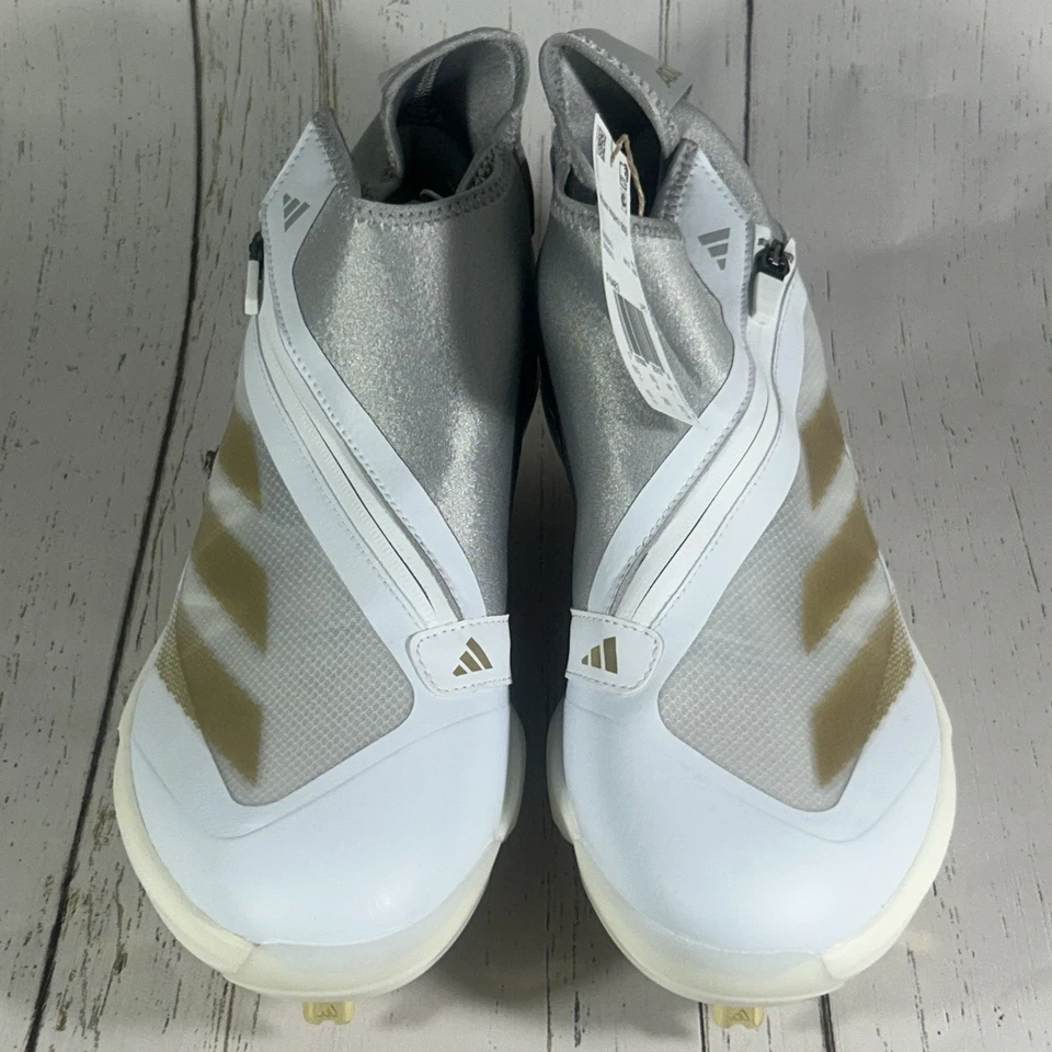 Adidas Adizero Impact+ tacchetti da baseball oro bianco da uomo taglia 10 IF8483 - Immagine 2 di 4