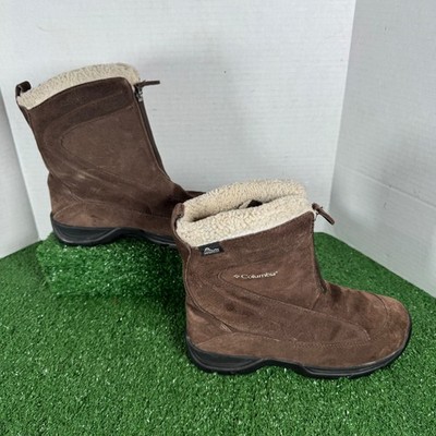 Columbia Women's Vallara Waterproof Winter Boots Brown Suede Sherpa