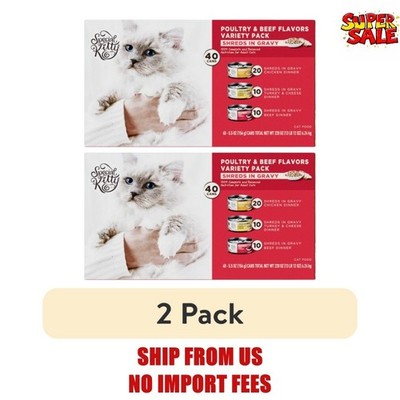 (2 pack) Special Kitty Poultry & Beef Cuts in Gravy Wet Cat Food Variety Pack, 5