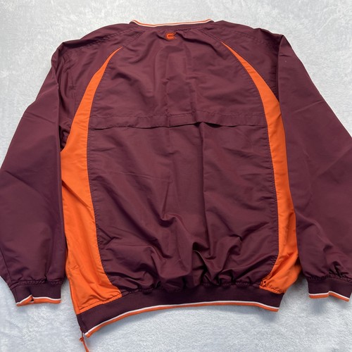 Virginia Tech Hokies Colosseum V-Neck Lined Windbreaker Pullover Men XL Burg - Picture 3 of 16