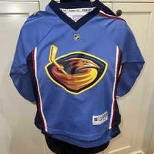 Vintage Atlanta Thrashers Youth 4-7 small Hockey Jersey Blue NHL Reebok CCM