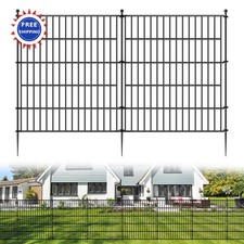 Decorative Outdoor Garden Fence 10 Panels 23.6 ft L x 32 in H Yard Animal Metal