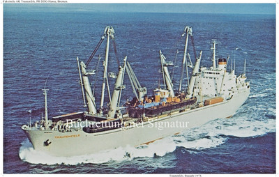Histor. Fotodruck 20x30 cm, TRAUTENFELS, Bj.1974, DDG Hansa, Bremen, glänzend. 