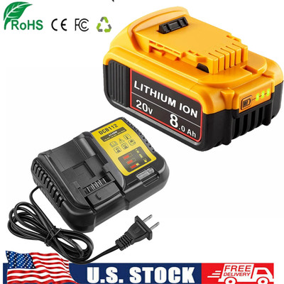 -US 8.0Ah For DeWalt 20V Max XR Lithium Ion Battery DCB205-2 DCB208 DCB200-2