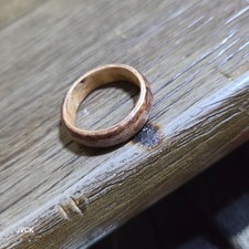 Handmade Mahogany  Maple Wood Bentwood Ring Size 10 - Two Tone Wedding Band