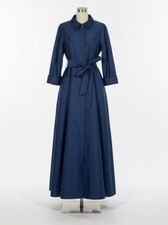 Rickie Freeman by Teri Jon Women's Blue Mikado Collared Self-Tie Dress Size 8