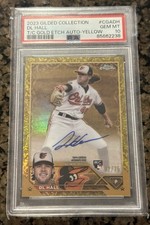 2023 Topps Chrome Gilded #101 DL Hall Gold Etch Yellow Auto Rookie RC PSA 10 /75