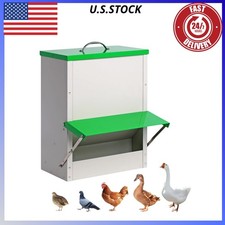 25lb Automatic Chicken Feeder Metal No Waste Poultry Feeder Waterproof Hanging