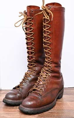 Wesco Logger Boots Mens 8.5-9D Brown Leather Kiltie Vintage Work Heritage 70s Wesco Logger Boots | eBay main image 3