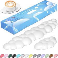 Leather Cloud Wrist Rest Keyboard Mouse Cup Pad Non-Slip Memory Foam