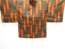 7639827: JAPANESE KIMONO JAPANESE HAORI / FUSHI TSUMUGI / WOVEN ABSTRACT GRID