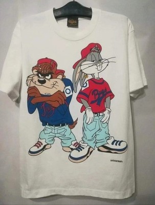 Vintage Looney Tunes cartoon short sleeve white color shirt Reprint