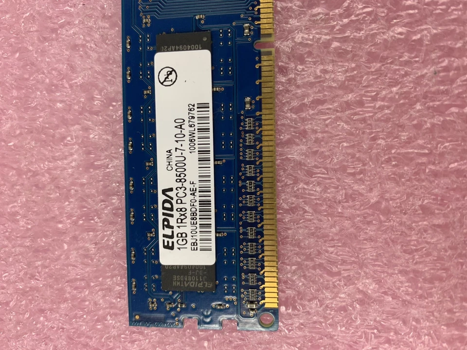 Lot( 3 ) 1GB Elpida EBJ10UE8BDF0-AE-F 1Rx8 1066MHz PC3-8500U Desktop Memory RAM - Image 4 of 4