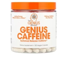 The Genius Brand, Genius Caffeine, 100 mg, 100 Veggie Capsules