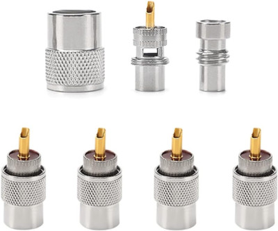 5 UHF/PL-259 Koax-Stecker mit Reduzierstück für CB und Amateurfunk