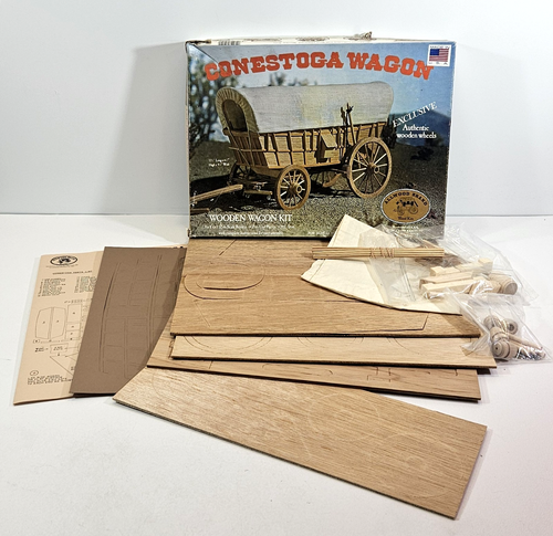 Allwood Wooden Conestoga Wagon Wood Replica Kit 5012 Open Box Sealed ...