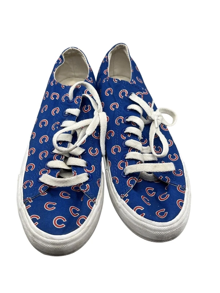 Chicago Cubs MLB Unisex M7 W8.5 Zapatos de Lona Parte Superior Baja Estampado Repetitivo Foto 2 de 4