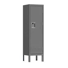 Metal Storage Cabinet with with Shelves and Locker Doors for Home Garage