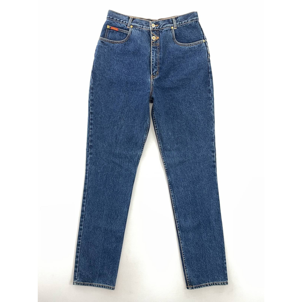 Lawman Womens Straight Leg Jeans Blue Embellished Medium Wash Vintage 13/14