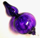 Vintage Purple Hand Blown Art Glass Finial Christmas Ornament MCM Atomic Mod — photo 4