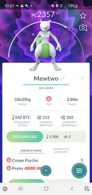 Mewtwo Shiny A L Echange Pokemon Go Ebay