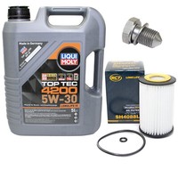 MotoröL Set 5W-30 5 Liter + ÖLfilter SH 4088 L + Schraube FüR Audi Seat Skoda VW