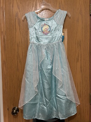 Disney Princess Frozen Elsa Nightgown Gown Blue Size 7/8 - Main Image