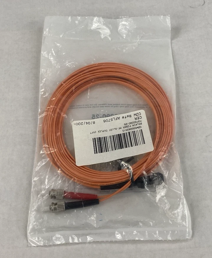 Belkin F2F20290-25 Fiber Optic Jumper Cable Multimode ST PC to MTRJ Female 25Ft - Image 4 of 4