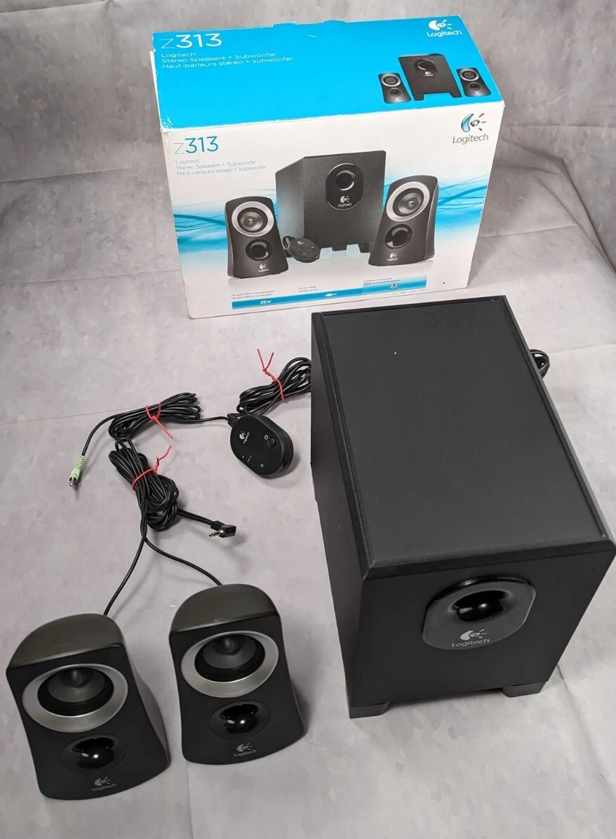 Logitech Z313 Système de Haut-Parleurs 2.1 avec Subwoofer, Son Riche, 50W  en Puissance, Basses Puissantes, Entrée Audio 3,5 mm, Prise EU/France