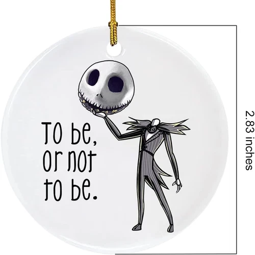 Funny Jack Skellington Christmas Ceramic Ornament Merry Christmas Home Decoratio
