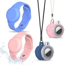 4 Pack for Air Tag Bracelet Airtag Necklace, Silicone Wristband Air tag H...