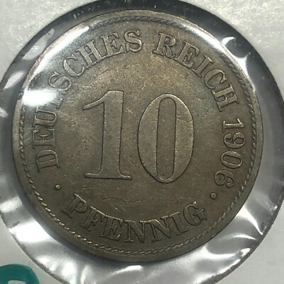 1906-A Germany 10 Pfennig Foreign Coin #2015