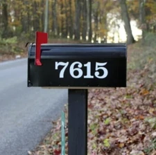 SET OF 2 Custom Mailbox Numbers Vinyl Decals / Stickers - Choose Size & Color