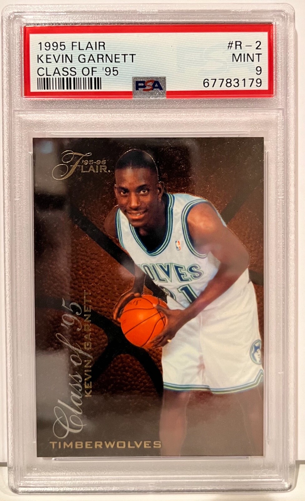 1995 Flair Kevin Garnett Class of 95 ROOKIE card! PSA 9 Mint!