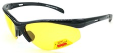 GLARE-X Night Driving Yellow Polarized Lenses Reduce Glare Semi-Rimless - Black