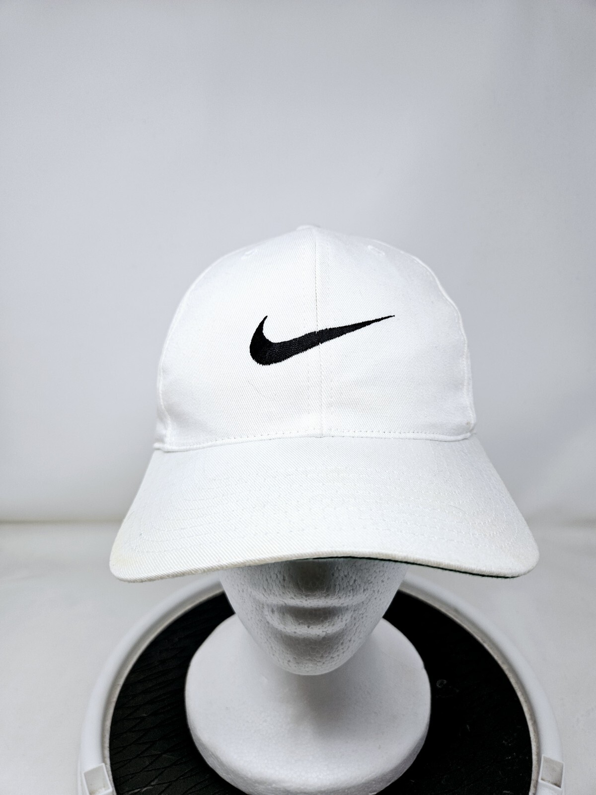 VINTAGE Nike White Center Swoosh Early 90s Snapback Hat RARE FAST SHIPPING