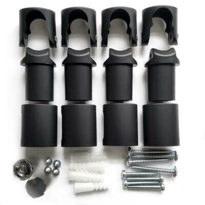 Matt Black Replacement Clamp Brackets for Heated Towel Rail Radiators  Universal UK