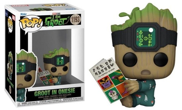 Marvel I Am Groot - In Schlafanzug W / Buch 9.5Cm Pop Vinyl Figur 1193 Funko-image