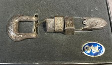 VOGT Engraved Sterling Silver Belt Buckle 5 piece in original box